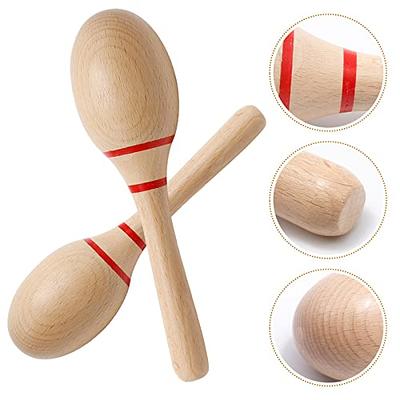 Maracas Hand Percussion Rattles, Wooden Rumba Shaker Musical Instrument for  Kids Adults, Set of 2