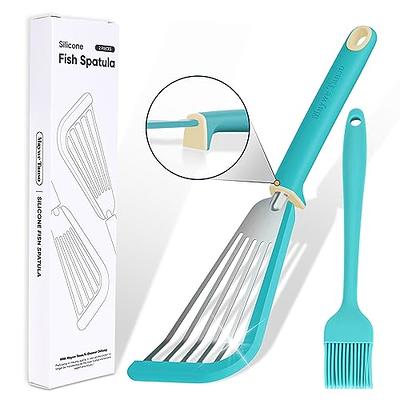 Silicone Spatulas Set for Nonstick Cookware, Kitchen Spatulas Silicone Heat  Resistant 600F , Large Pancake Fish turner, Cooking Utensils for Burger,  Egg 