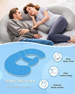 INSEN Pregnancy Pillow for Sleeping,Maternity Body Pillow for Pregnancy  Women,Pregnancy Support Pillow for Back, Hip Pain, Grey
