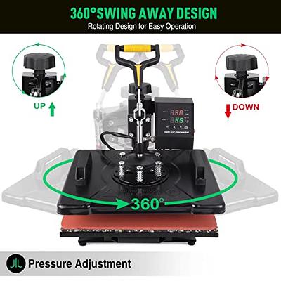 Slendor Heat Press 15x15 inch 5 in 1 Heat Press Machine 360 Degree Swing  Away