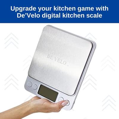 DE'VELO Accurate Digital Kitchen Scale for Food with Weight Measurement in  Grams, Ounces, and LB. Great for Baking, Cooking, Jewelry, Easy-to-Read LCD  Display - Yahoo Shopping