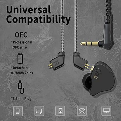 YINYOO CCZ Melody in-Ear Monitors Earphones Headphones Wired Earbuds  Without Microphone IEM HiFi Bass with 1DD 1BA, Ear fins, 4N OFC Cable for  Musicians, Singer, on Stage, Studio(no mic, Clear Black) 