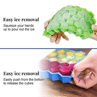Ice Cube Tray, 2 Pack Reusable Silicone 74 Ice Cube Molds, Ice