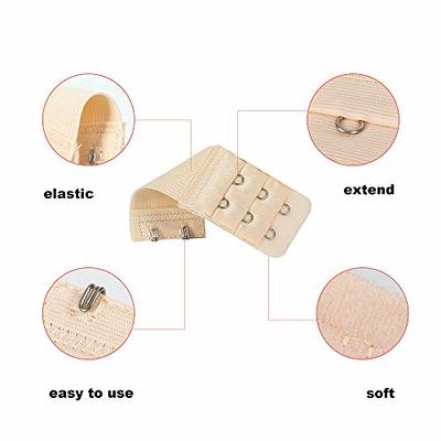 6 Pieces Women's Soft Comfortable Elastic Bra Extenders Bra Extension Strap  4 Hook 3 Row Lady's Bra Extender Bra BandC