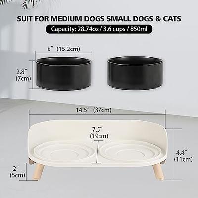 Elevated Dog Double Bowls For Neck Protection, Plastic Raised Dog