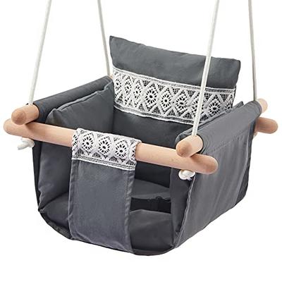 Baby Swing, Toddler Swing, Baby Swing with Stand, Swing Set for Infant,  Outdoor Indoor Swing Set with Canvas Cushion Seat