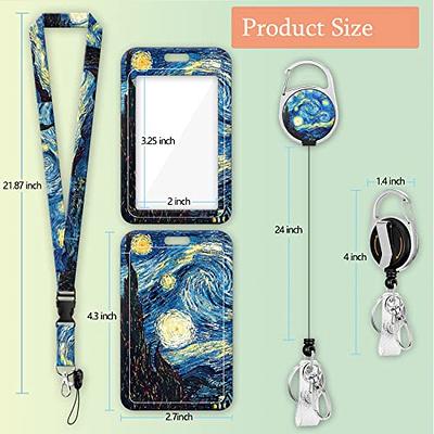 ID Badge Holder with Lanyard, Retractable Badge Reel with Swivel Belt Clip,  Detachable Lanyard Name Card Tag Vertical ID Protector Badge Reel for Nurse  Doctor Office Employees (Starry Night) - Yahoo Shopping