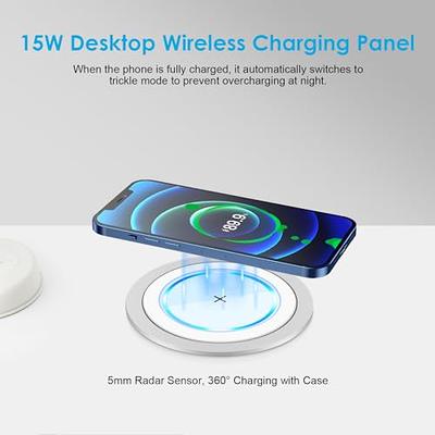 Pop Up Outlet with 15W Wireless Charger,4 Outlets 15A, Splash Resistant,3  inch Desk Hole Power Grommet,Space Saver Pop Up Power Outlet for Kitchen