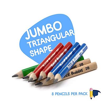 Short Fat Colored Pencils for Kids - 10 Triangle Jumbo Color