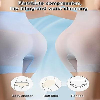 Ultra Slim Tummy Control Hip Lift Panties,seamless Ice Silk High Waisted  Body Shaper Underwear Tummy Control Hip Lift Panties