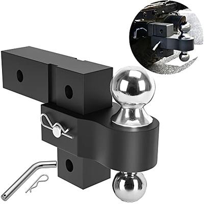YITAMOTOR Adjustable Trailer Hitch, Fits 2.5-Inch Receiver, 4-Inch Drop  Hitch, Aluminum Tow Hitch, Ball Mount, 2 and 2-5/16 inch Combo Stainless Steel  Tow Balls with Double Pins, Black - Yahoo Shopping