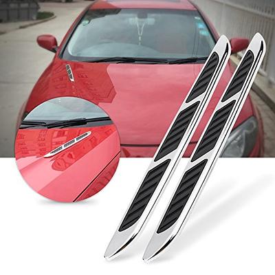 2pcs Universal Hood Vent Air Flow Intake Chrome Grille Side Scoop