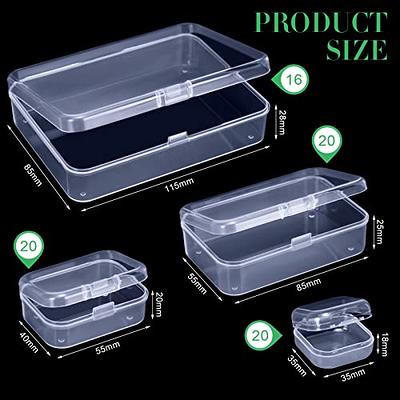 Blulu 24 Pcs Small Bead Organizer Plastic Bead Storage Containers Clear  Plastic Storage Case Craft Containers with 2 Pcs Hinged Lid Clear Craft  Cases