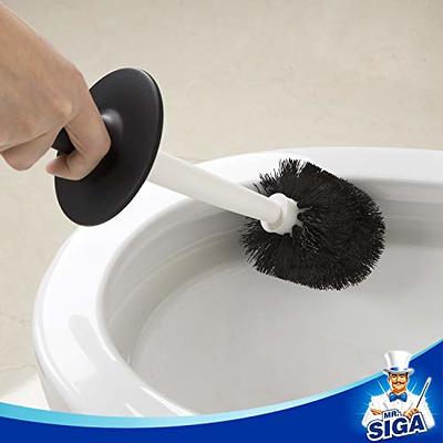 MR.SIGA Toilet Bowl Brush and Holder for Bathroom, Non-Scratch TPR