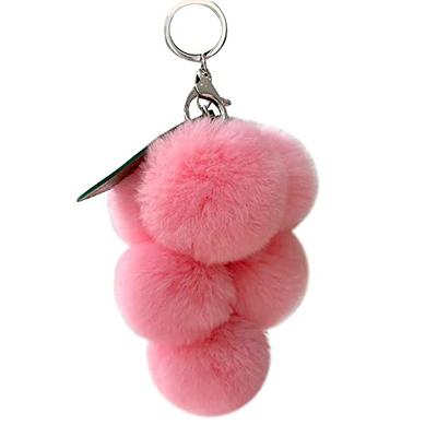 Tonsamvo Cute Keychains for Women/Girls, Kawaii Anime Pom Pom Key Chain  Accessories Wristlet Keychain for Backpack Handbag Car Keys