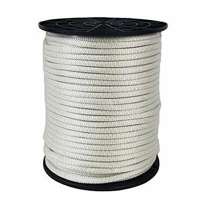3/16 inch Black Dacron Polyester Rope - 100 Foot  Solid Braid - Industrial  Grade - High UV and Abrasion Resistance - Low Stretch 