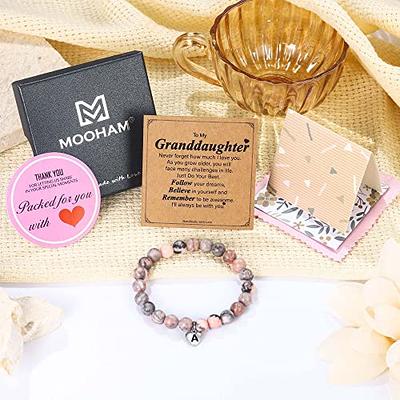 UNGENT THEM Granddaughter Gifts, Granddaughter Bracelets Letter M