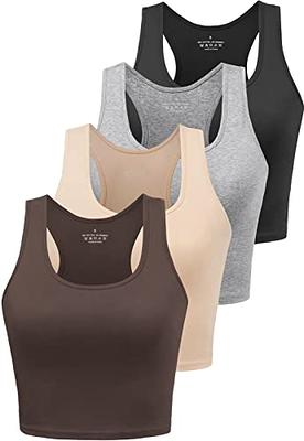  Racerback Workout Tank Tops For Women Basic Athletic Tanks Yoga  Shirt Sleeveless Exercise Tops 4 Pack Black White Black Gray XL