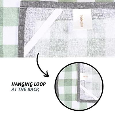 Folkulture Kitchen Towels with Hanging Loop, Set of 3, 100% Cotton