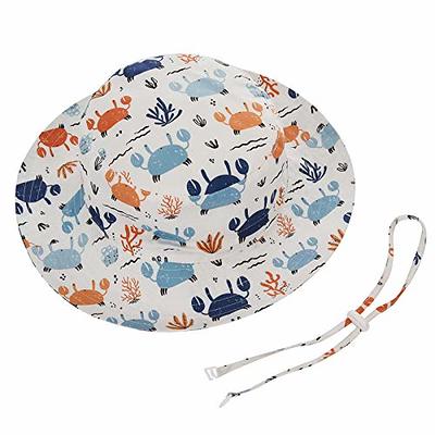 Baby Sun Hat Adjustable - Outdoor Toddler Swim Beach Pool Hat Kids UPF 50+  Wide Brim Chin Strap Summer Play Hat (21.3(54cm)/3-5 Years, White Crab) -  Yahoo Shopping