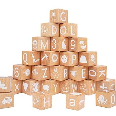 AXEARTE Alphabet Letters Stacking Blocks, 26 Wooden ABC Building Blocks for  Toddlers, Number, Animals Icons on Every Side, Preschool Learning  Educational Toys Montessori Sensory Toys for Kids - Yahoo Shopping