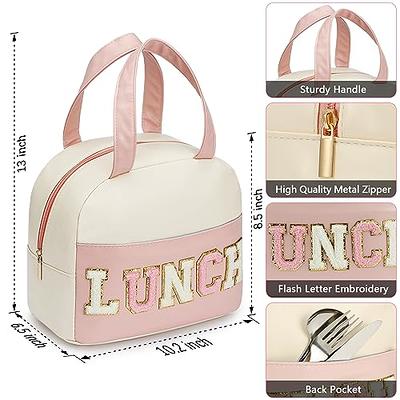 Insulated Lunch Bag, Leakproof Portable Lunch Box for Women Men Boys Girls, Large Capacity Cooler Bag with Handle and Bottle Pocket for Office School
