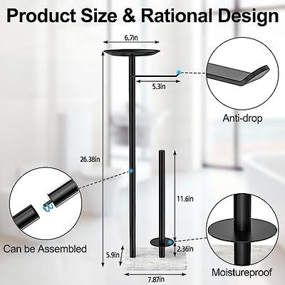 VOTZAAQ Toilet Paper Holder Free Standing with Marble Base - Stainless  Steel Toilet Paper Holder Stand with