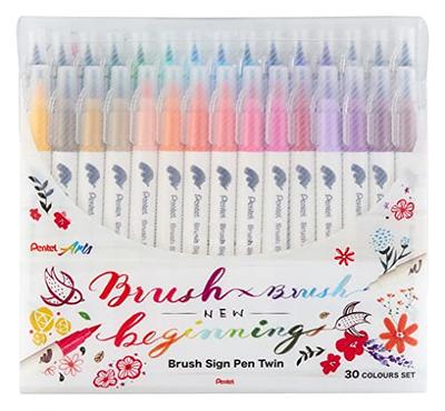 SFAIH Brush Tip Water-Based Markers Set 48 Colors Dual Tip Water Color Markers Brush Tip and Chisel Tip, Art Drawing Markers for Adult Coloring