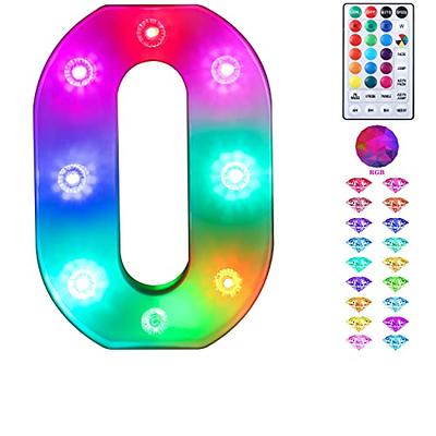 Pooqla Colorful Light Up Numbers, Silver LED Marquee Numbers