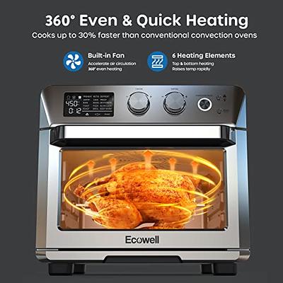 25 Quart Aluminum Countertop Air Fryer Convection Toaster Oven