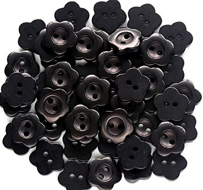 25mm Black Buttons Bulk, 2 Hole Buttons for Sewing, 1 Plastic