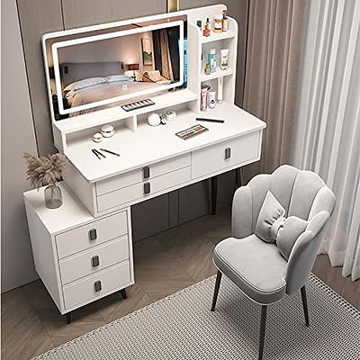 Vanity Desk,Vanity Set With Lighted Mirror, Girls Vanity Benches