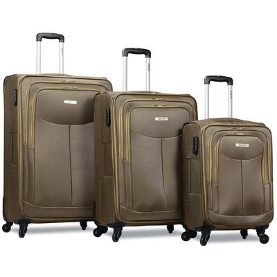 Skyline Softside Checked Spinner 5pc Luggage Set - Black