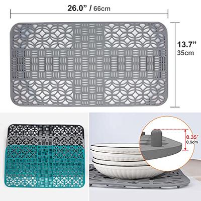 Silicone Sink Mat 26”x14”, JIUBAR sink protectors for kitchen sink,silicone  sink mat,Sink Mat Grid for Bottom of Farmhouse Stainless Steel Porcelain