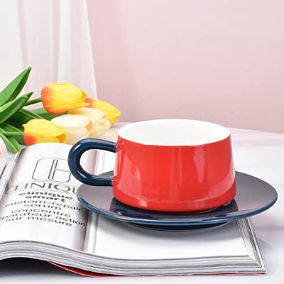 Koythin Ceramic Coffee Mug with Saucer Set, Cute Creative Cup Unique  Irregular Design for Office and…See more Koythin Ceramic Coffee Mug with  Saucer