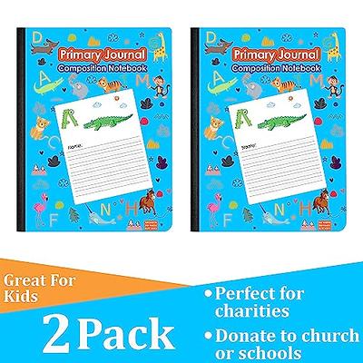 Primary Composition Notebook K-2, Primary Journal Grades K-2 ABC & Animal  Print Cover, Pre K Primary Journal, 100 sheets/200 Pages Composition Book