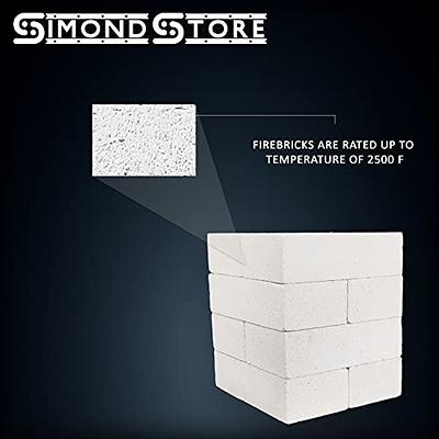 Simond Store Insulating Fire Bricks - 2500F Rated - 2.5 x 4.5 x 9 - Pack of 8 - Soft Fire Bricks for Forge, Kiln, Furnace, Oven, Stove, Fireplace