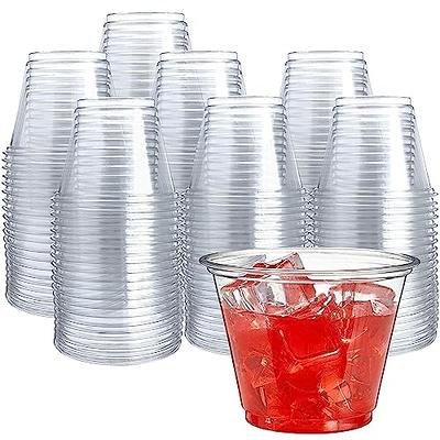 Prestee Small Clear Plastic Cups, 5 oz. 100 Pack, Hard Disposable Cups,  Plastic Wine Cups, Plastic Cocktail Glasses, Plastic Drinking Cups, Plastic