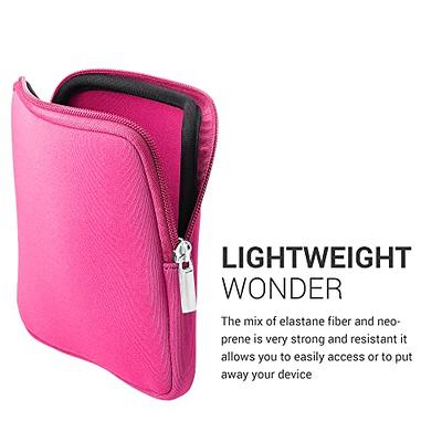 kwmobile Neoprene Zipper, Pouch eReader eBook Pink with Wrist Shopping - Yahoo Size - Case Neon Strap - 6,8-7\