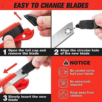 DIYSELF 2Pack Utility Knife Box Cutter Retractable Blade Heavy Duty, Box  Cutters for Boxes and Cartons, Aluminum Shell Box Knife, Box Opener