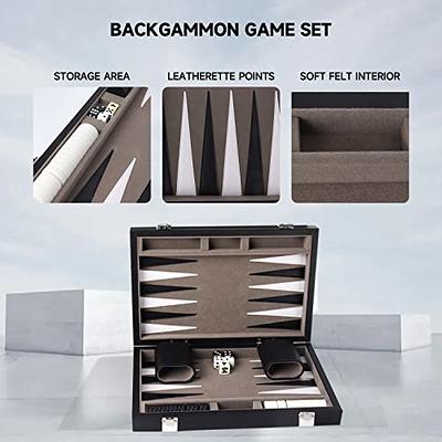 Crazy Games Backgammon Set - 2 players Classic Backgammon Sets for Adults  Board Game with Premium Leather Case - Best Strategy & Tip Guide (Brown