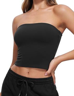 CRZ YOGA Butterluxe Double Lined Tube Tops for Women Basic Bandeau