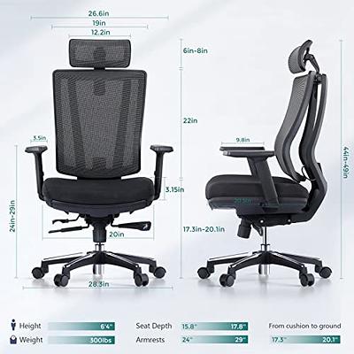 Office Chair Replacement Mesh Back Support Ergonomic with Headrest  Accessories
