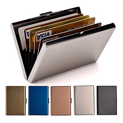 Stainless Steel Pocket Business Card Holder - Sleek Metal Case for ID and  Credit Cards, Durable Silver Wallet TIKA 