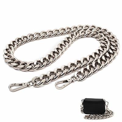 HAHIYO Mini Pochette Purse Chain Strap Thin Wide 6mm for LV Length 47.2  inches Thick 2mm Shiny Gold for Shoulder Cross Body Sling Handbag Wallet  Clutch Comfortable Flat Metal Strap 1 Pack 
