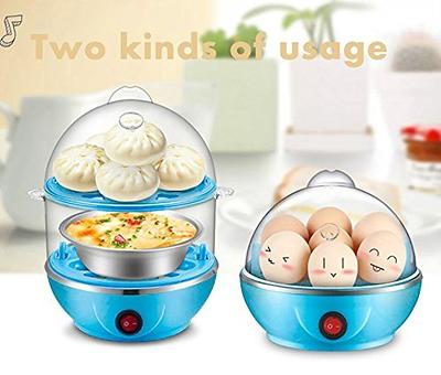 AQwzh Rapid Egg Cooker Electric for Hard Boiled, Poached, Scrambled Eggs,  Omelets, Steamed Vegetables, Seafood, Dumplings, 7 capacity, with Auto Shut