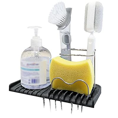 MicoYang Silicone Kitchen Sink Organizer Tray for Multiple  Usage,Eco-Friendly Sponges Holder for Kitchen Bathroom Counter or Sink,Dish  Soap