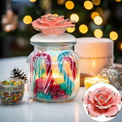 Glass Storage Jar Decorative with Lid Airtight Jar for Candy Spice Loose  Tea