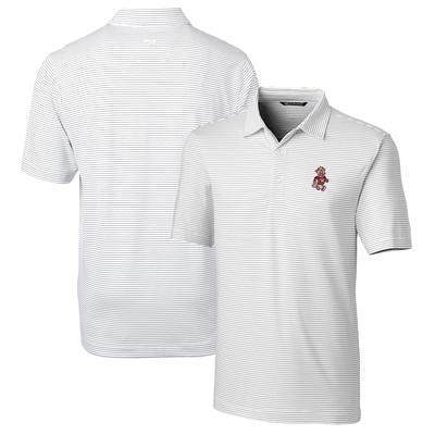 Men's Cutter & Buck Heather Gray Boston Red Sox Big Tall Forge Eco Heathered Stripe Stretch Recycled Polo