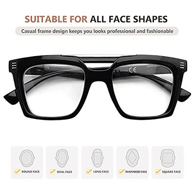 Eyekepper 4 Pack Ladies Reading Glasses Oversized Square Readers for Women  Reading +1.50